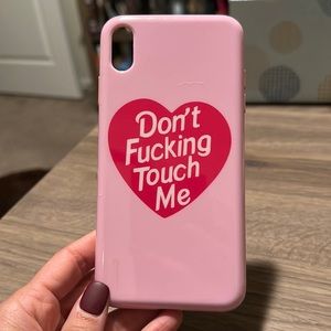 Velvet Caviar “Don’t Fucking Touch Me” iPhone XS Max Case, Pink